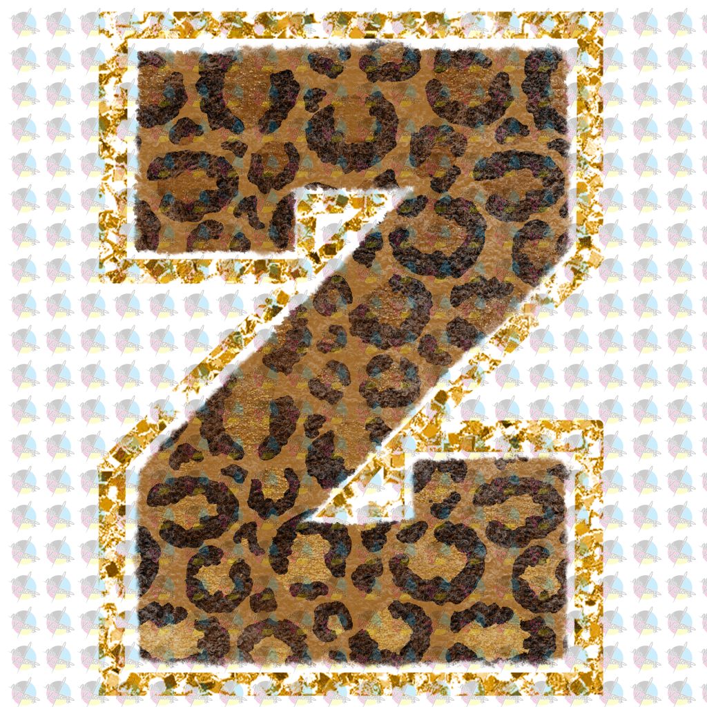 Pre-Order Faux Chenille Alphabet Leopard Glitter Dream Transfer Screen Print