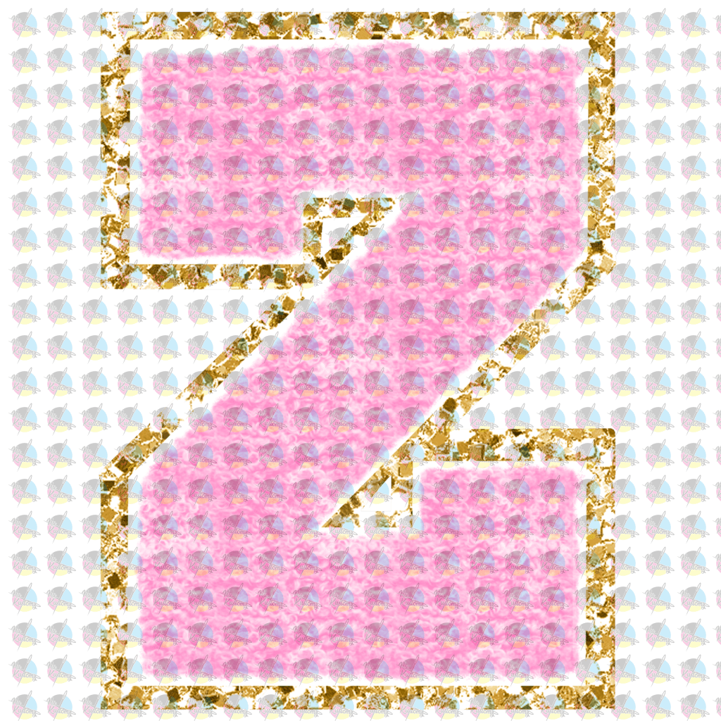 Pre-Order Faux Chenille Alphabet Pink Glitter Dream Transfer Screen Print