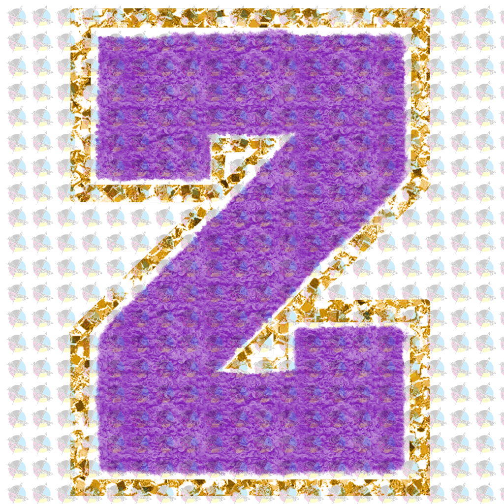 Pre-Order Faux Chenille Alphabet Purple Glitter Dream Transfer Screen Print