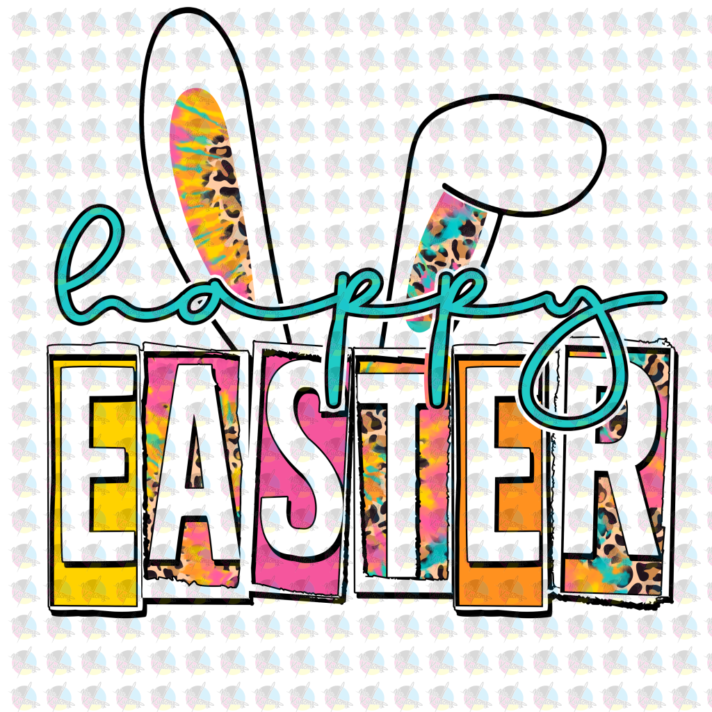 Pre-Order Happy Easter Bunny Ears Glitter Dream Transfer