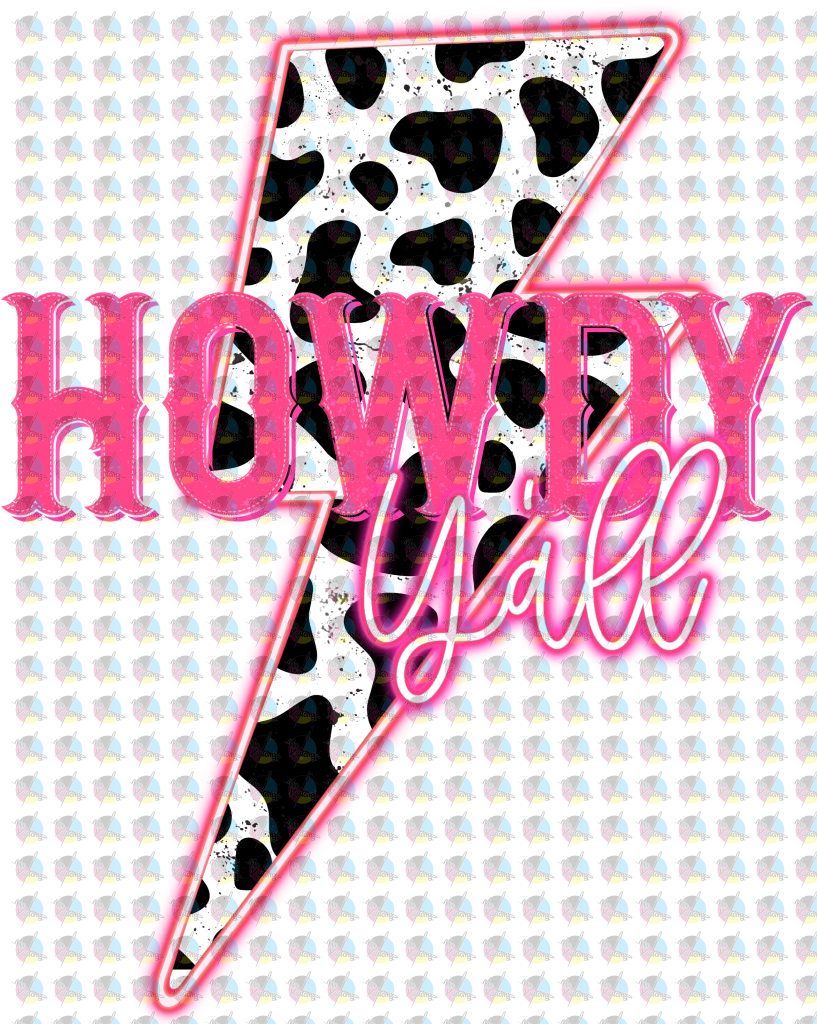 Pre-Order Howdy Yall Cow Print Glitter Dream Transfer Screen