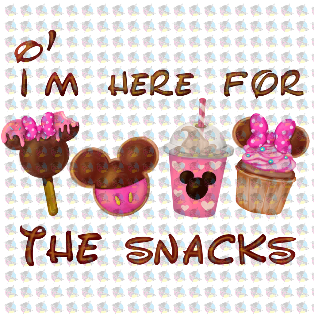 Pre-Order Kids Im Just Here For The Snacks Girl Mouse Glitter Dream Transfer Screen Print