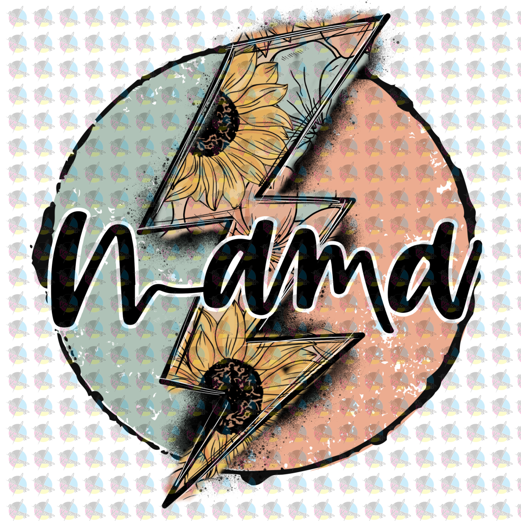 Pre-Order Mama Floral Bolt Glitter Dream Transfer Screen Print