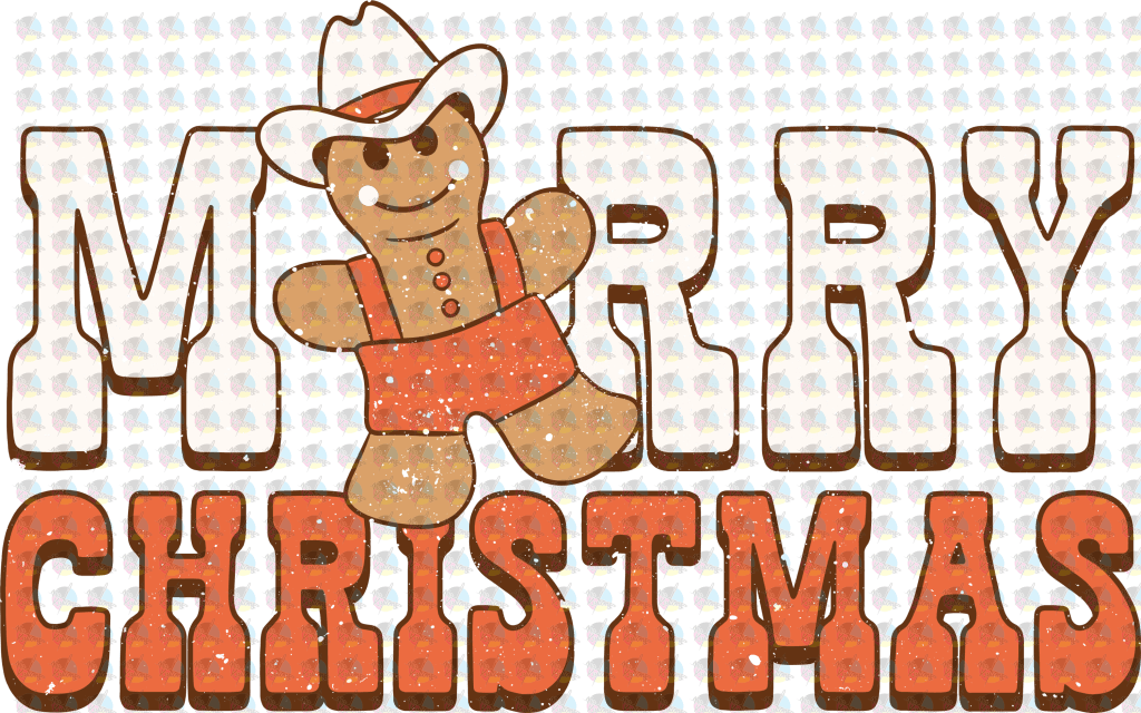 Pre-Order Merry Christmas Gingerbread Man Non-Glitter Dream Transfers