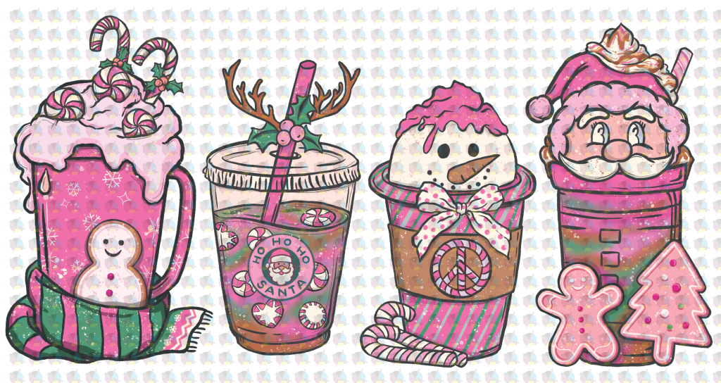 Pre-Order Pink Santa Coffee 2 Non-Glitter Dream Transfers