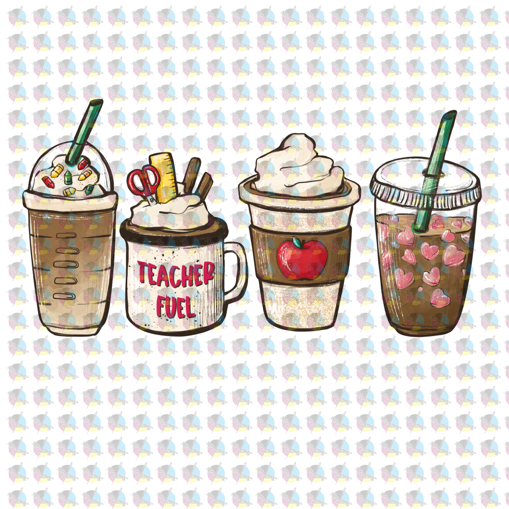 Pre-Order Teacher Fuel Coffee Glitter Dream Transfer Screen Print