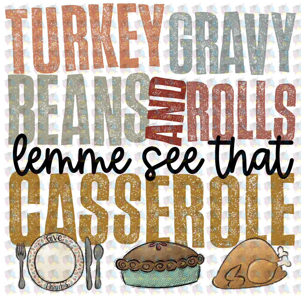 Pre-Order Turkey Gravy Beans & Rolls Non-Glitter Dream Transfers