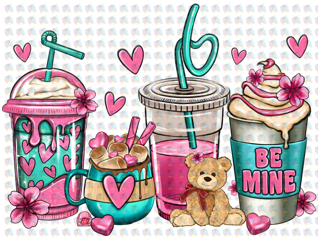 Rts Be Mine Coffee Cups Glitter Dream Transfer