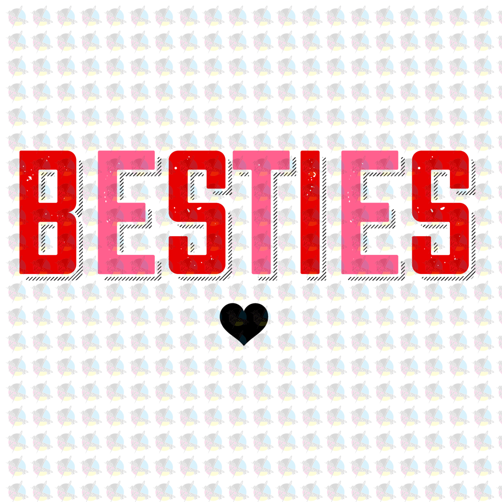 Rts Besties 2 W/ Pocket Glitter Dream Transfers Screen Print Transfer