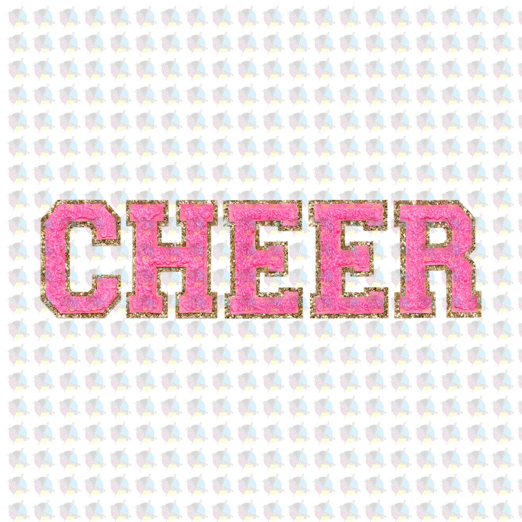 Rts Cheer Faux Chanille Glitter Dream Transfer