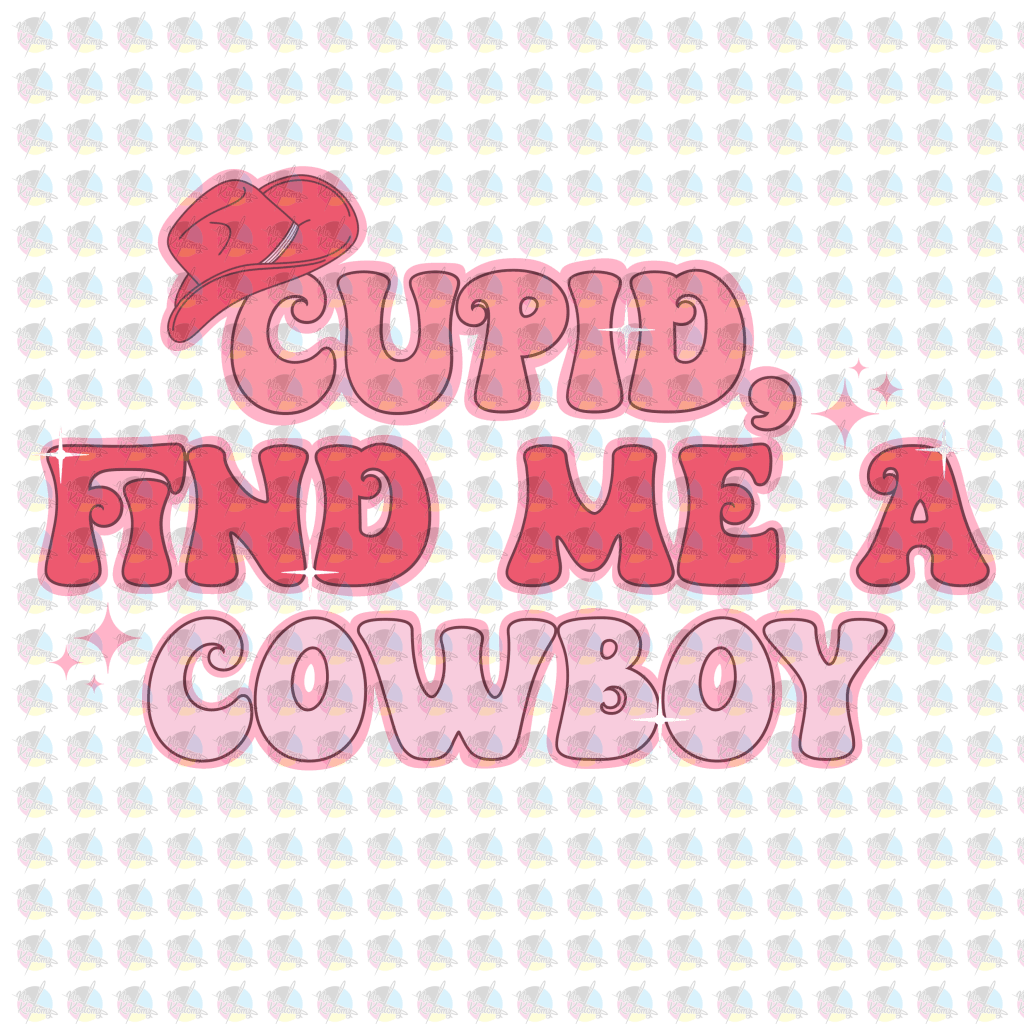 Rts Cupid Find Me A Cowboy Glitter Dream Transfer