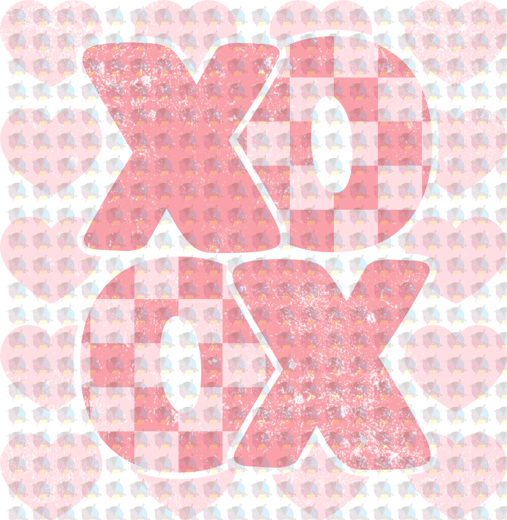 Rts Distressed Xoxo Hearts Glitter Dream Transfers