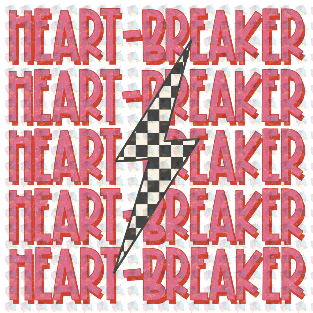 Rts Heartbreaker Checkered Lightning Bolt Glitter Dream Transfers
