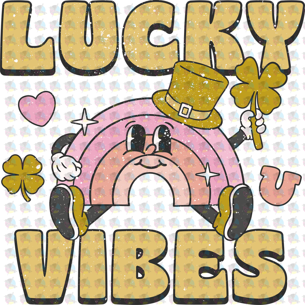 Rts Lucky Vibes Glitter Dream Transfers Screen Print Transfer