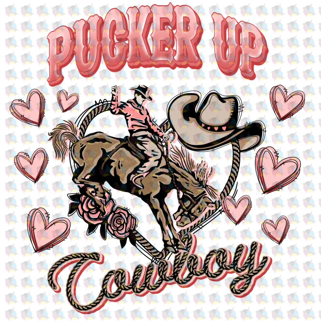 Rts Pucker Up Cowboy Glitter Dream Transfers