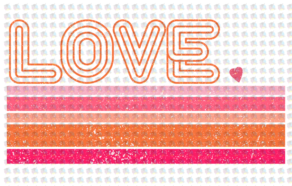 Rts Retro Vintage Love Glitter Dream Transfers