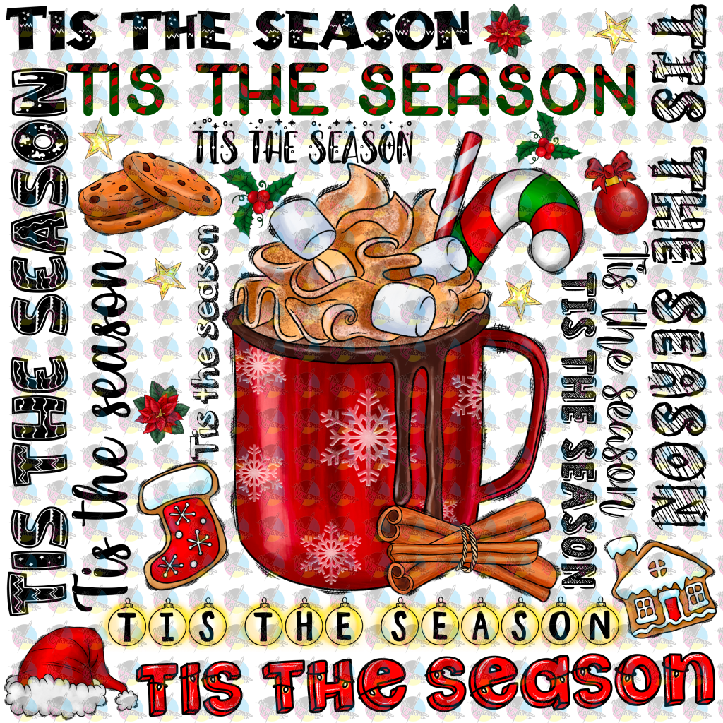 Rts Typographic Christmas Glitter Dream Transfer