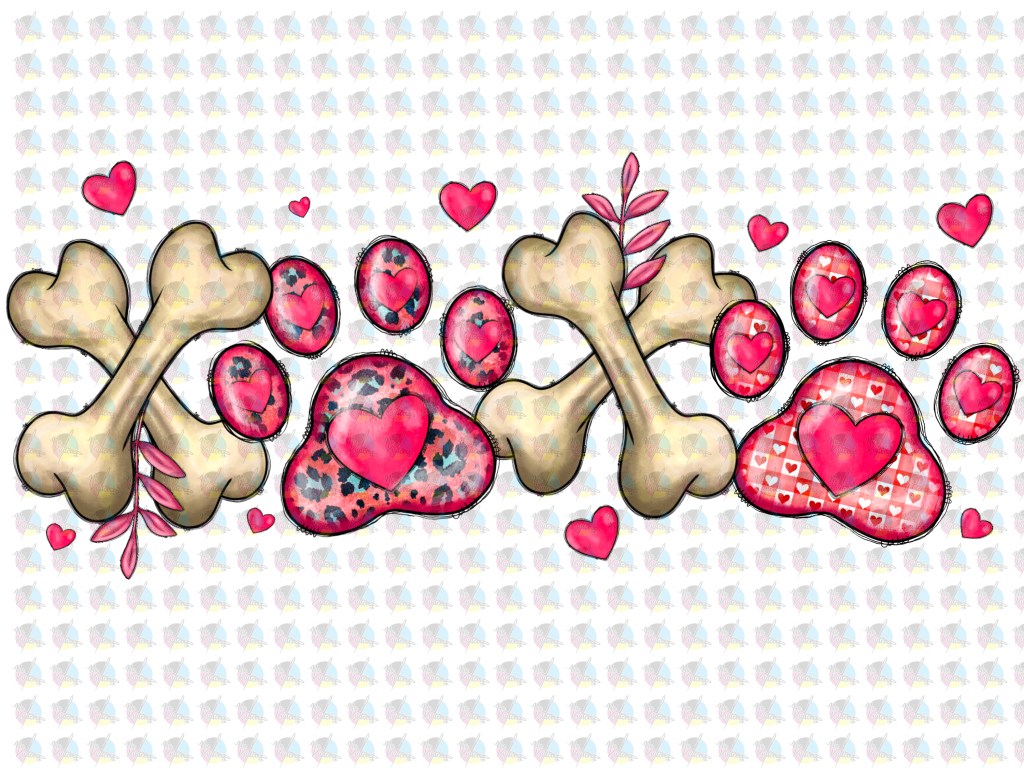 Rts Xoxo Dog Paws Glitter Dream Transfer