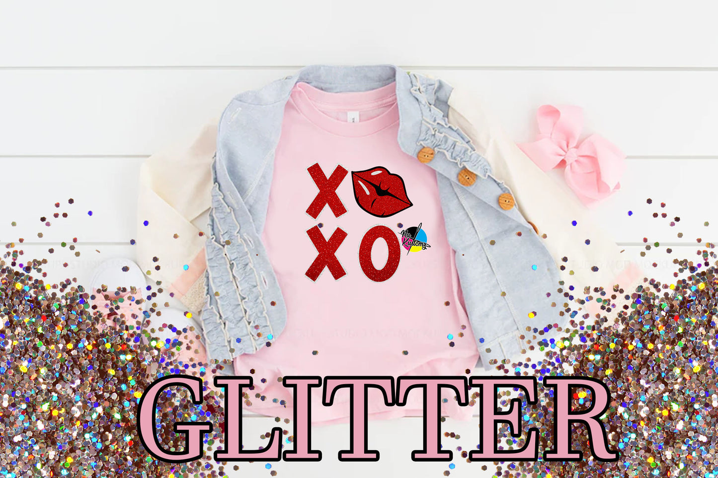 RTS XOXO Small Glitter Clear Screen Printz - Nu Kustomz llc