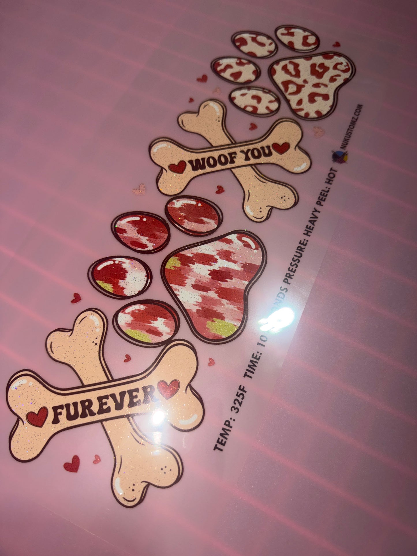 RTS FUREVER WOOF YOU glitter screen print