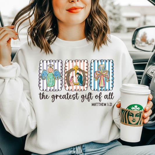 RTS* THE GREATEST GIFT OF ALL * GLITTER CLEAR FILM SCREEN PRINT TRANSFER