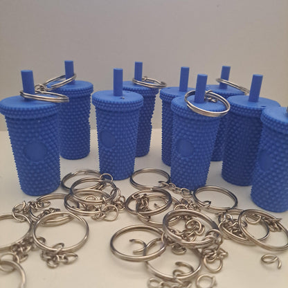 Matte Blue Coffee Cup Key Chain - Nu Kustomz llc