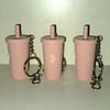 Matte Pink Coffee Cup Key Chain - Nu Kustomz llc