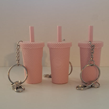 Matte Pink Coffee Cup Key Chain - Nu Kustomz llc