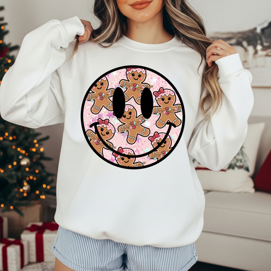 RTS *GINGER BREAD SMILEY* GLITTER CLEAR FILM SCREEN PRINT TRANSFER