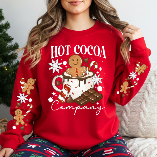 RTS* HOT COCOA COMPANY WITH 2 / SLEEVES * * GLITTER CLEAR FILM SCREENPRINT TRANSFER