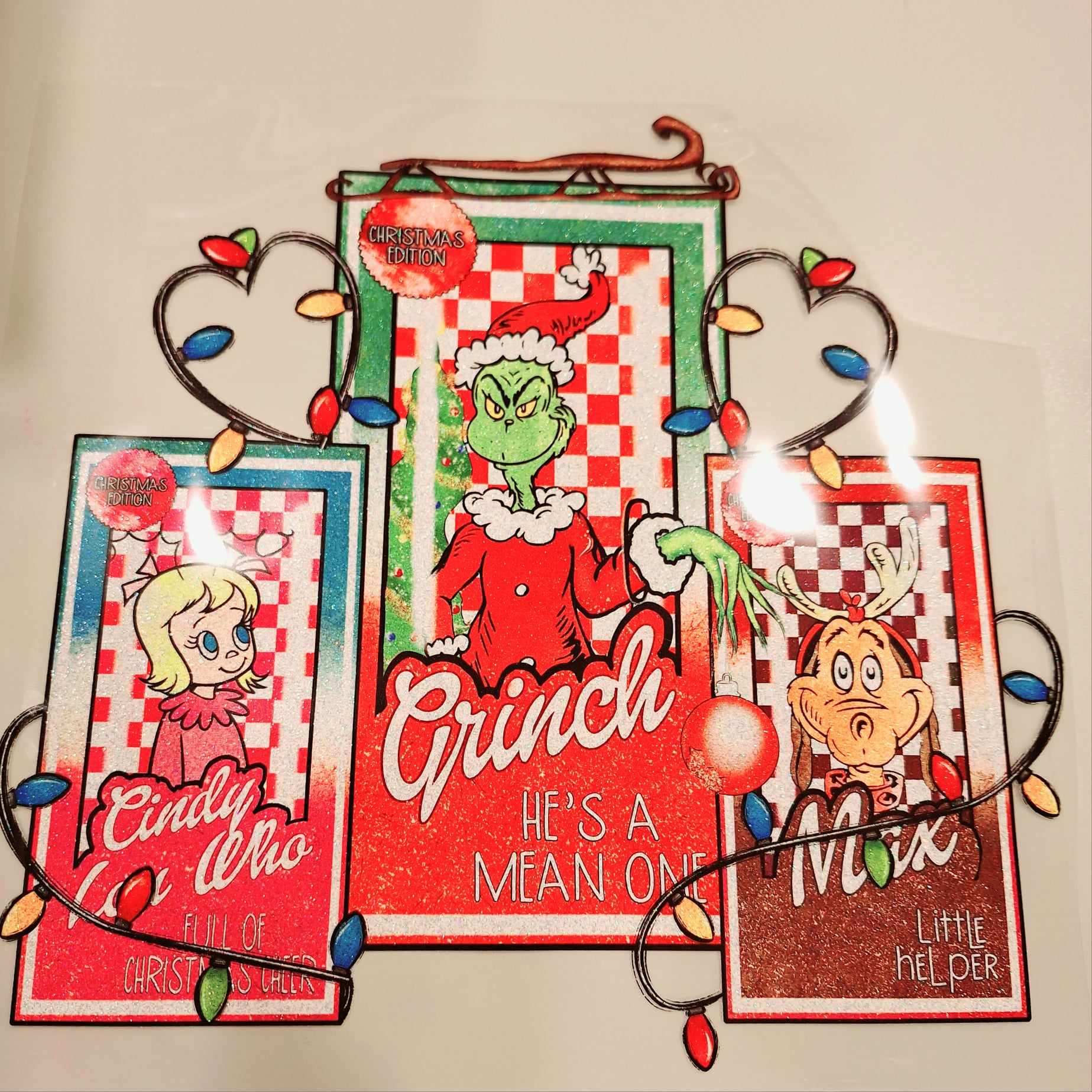 *GREENMAN CHRITMAS EDITION *GLITTER CLEAR FILM SCREEN PRINT - Nu Kustomz llc