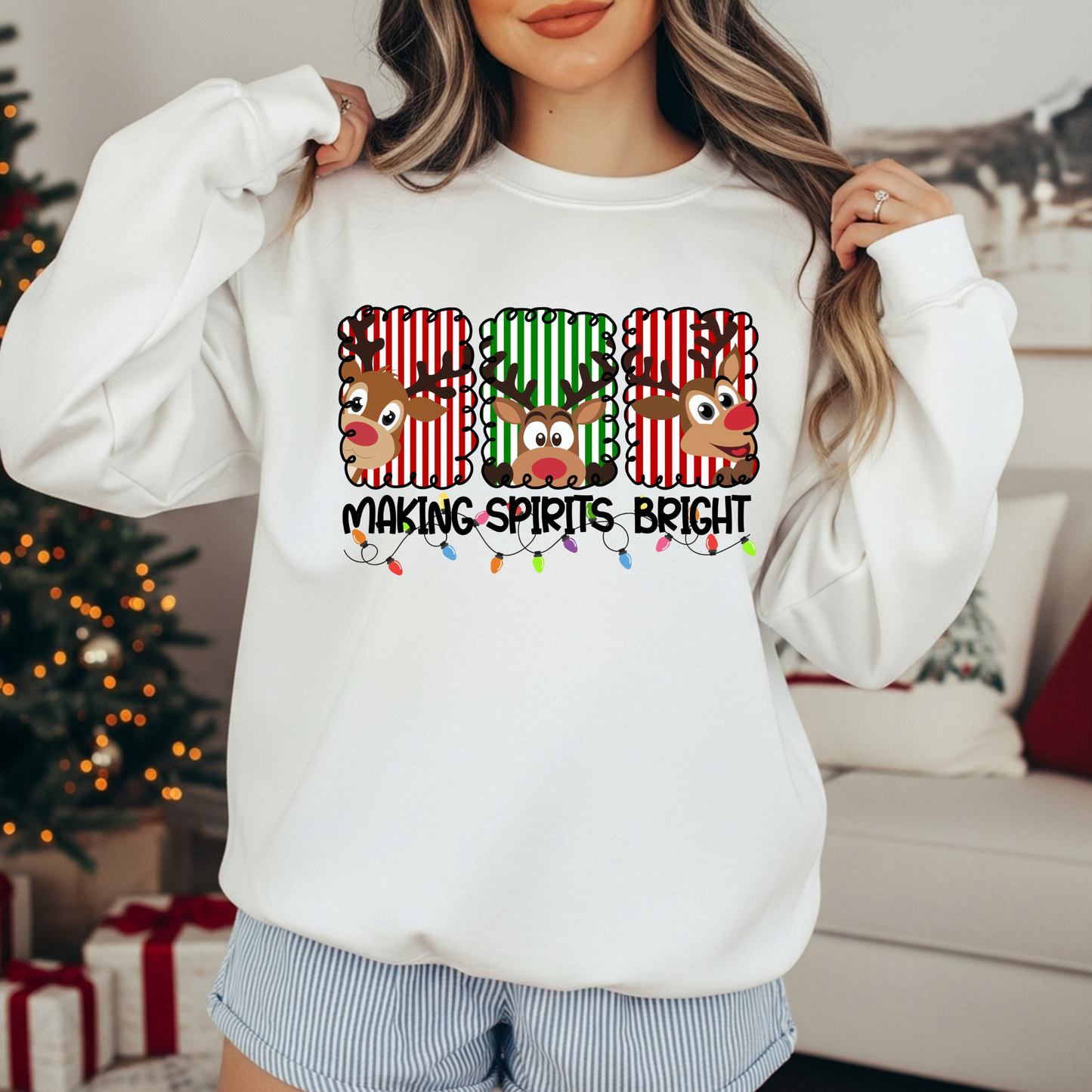 RTS* MAKING SPIRITS BRIGHT* GLITTER CLEAR FILM SCREENPRINT TRANSFER