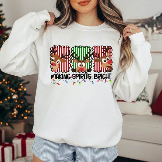 RTS* MAKING SPIRITS BRIGHT* GLITTER CLEAR FILM SCREENPRINT TRANSFER
