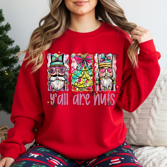RTS*YA'LL ARE NUTS NUTCRACKER 2*   GLITTER CLEAR FILM SCREENPRINT TRANSFER