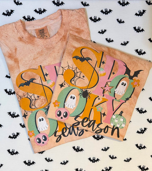 RTS *SPOOKY SEASON GHOST & PUMPKINS * GLITTER CLEAR FILM SCREENPRINT TRANSFER