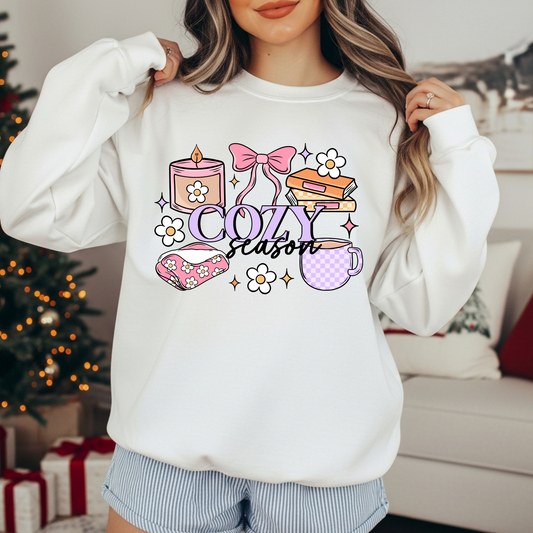 RTS* COZY SEASON GIRLIE * GLITTER CLEAR FILM SCREENPRINT TRANSFER