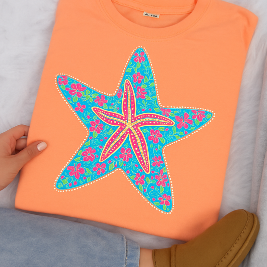 PRE-ORDER*STARFISH * GLITTER CLEAR FILM SCREENPRINT TRANSFER