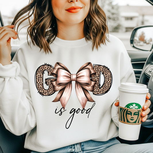 RTS*GOD IS GOOD LEOPARD* GLITTER CLEAR FILM SCREENPRINT TRANSFER