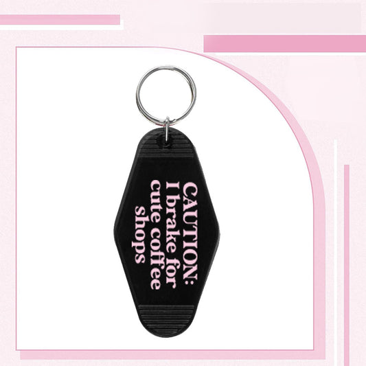 RTS "CAUTION COFFEE SHOPS" MOTEL KEYCHAIN UVDTF TRANSFERS - Nu Kustomz llc