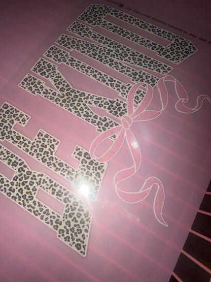 RTS *BE KIND LEOPARD * GLITTER CLEAR FILM SCREEN PRINT TRANSFER*