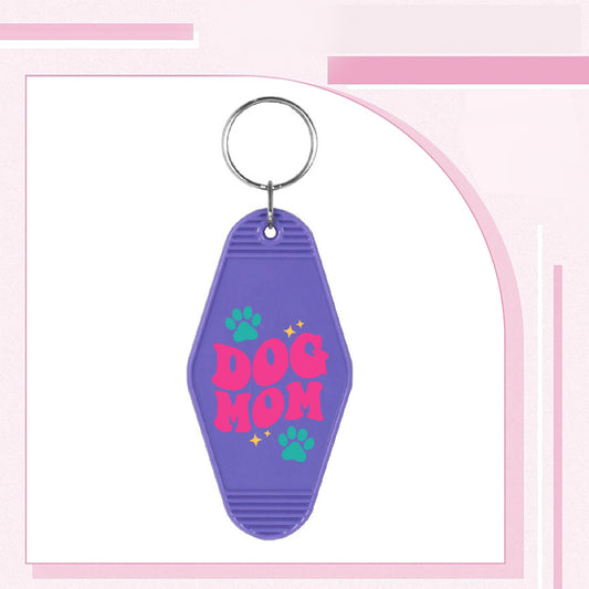 RTS "DOG MOM" MOTEL KEYCHAIN UVDTF TRANSFERS - Nu Kustomz llc