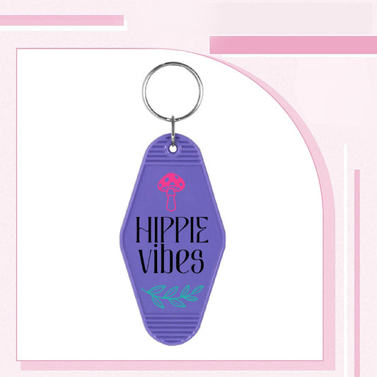 RTS "HIPPIE VIBES" MOTEL KEYCHAIN UVDTF TRANSFERS - Nu Kustomz llc