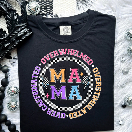 ** OVER WHELMED MAMA * GLITTER CLEAR FILM TRANSFER