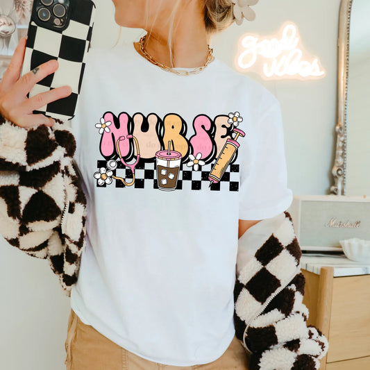 PRE-ORDER *NURSE ICE COFFEE* GLITTER CLEAR FILM SCREENPRINT TRANSFER