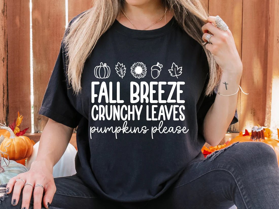 RTS ** FALL BREEZE** SINGLE COLOR SCREENPRINT TRANSFER ( WHITE) ) - Nu Kustomz llc