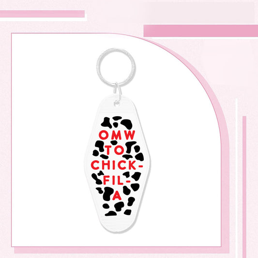 RTS "OMW 2 CHICK FIL A" MOTEL KEYCHAIN UVDTF TRANSFERS - Nu Kustomz llc