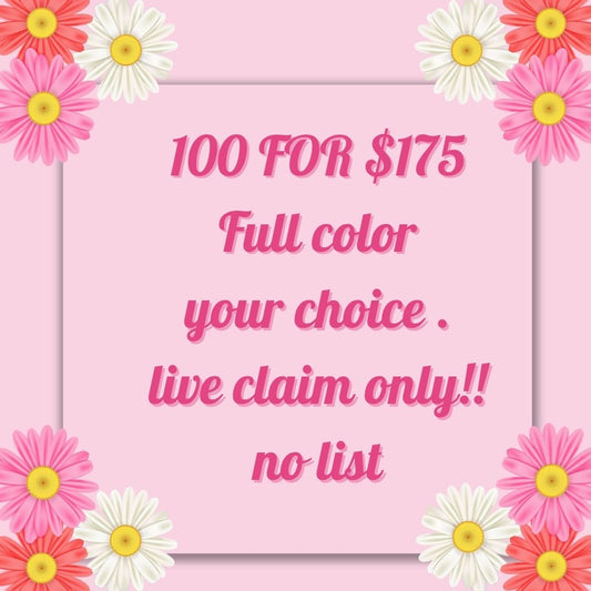 TIKTOK Live Sale ONLY NO LIST. MUST JOIN LIVE TO CLAIM 100 FOR $175