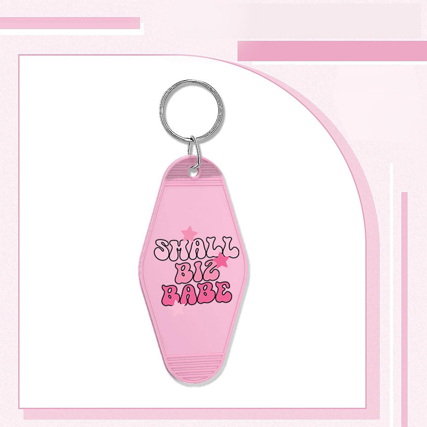 RTS "SMALL BIZ BABE" MOTEL KEYCHAIN UVDTF TRANSFERS - Nu Kustomz llc