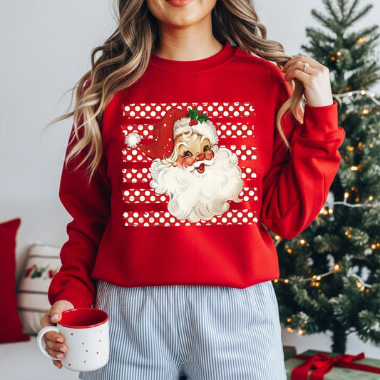 Santa Dots Red Heavy Blend Crewneck