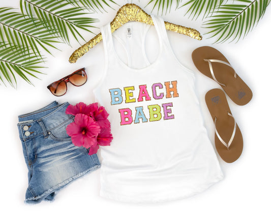 RTS Beach Babe Chanille letters Glitter Dream Transfer - Nu Kustomz llc